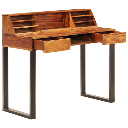 Scrivania 110x50x94 cm Massello di Acacia e Acciaio - homemem39