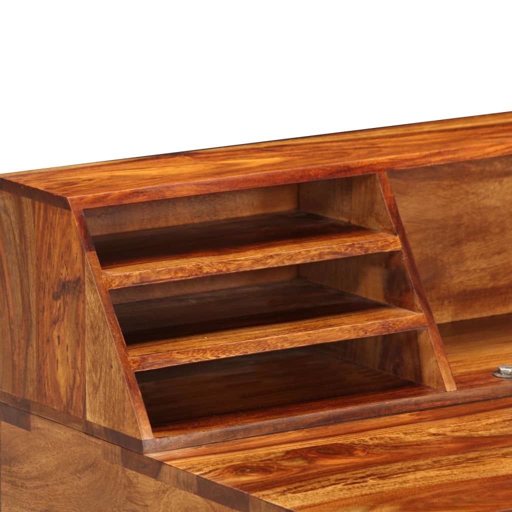 Scrivania 110x50x94 cm Massello di Acacia e Acciaio - homemem39