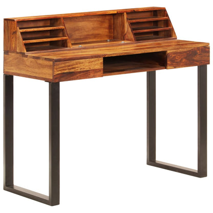 Scrivania 110x50x94 cm Massello di Acacia e Acciaio - homemem39