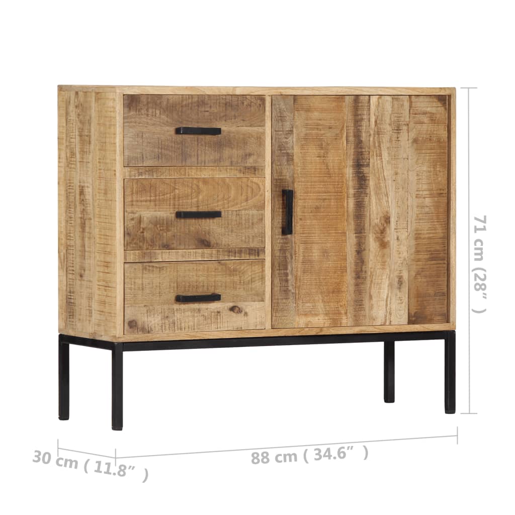 Credenza 88x30x71 cm Legno Massello di Mango