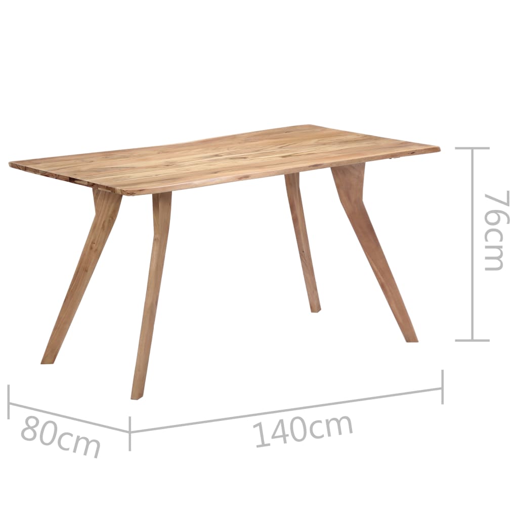 Tavolo da Pranzo 140x80x76 cm in Legno Massello di Acacia
