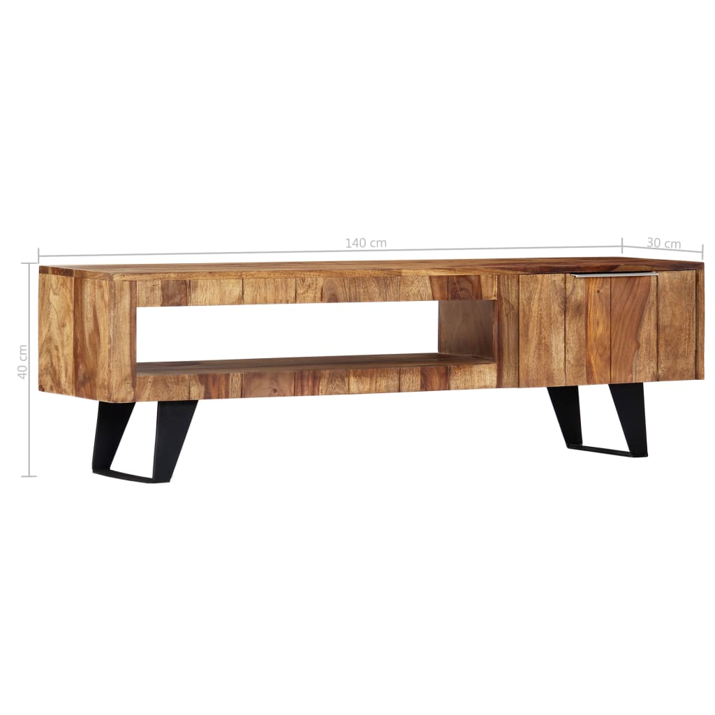 Mobile Porta TV 140x30x40cm in Legno Massello di Acacia - homemem39
