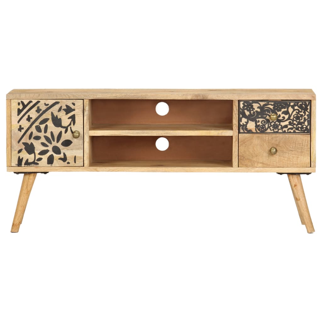 Mobile Porta TV 100x30x45 cm in Legno Massello di Mango - homemem39