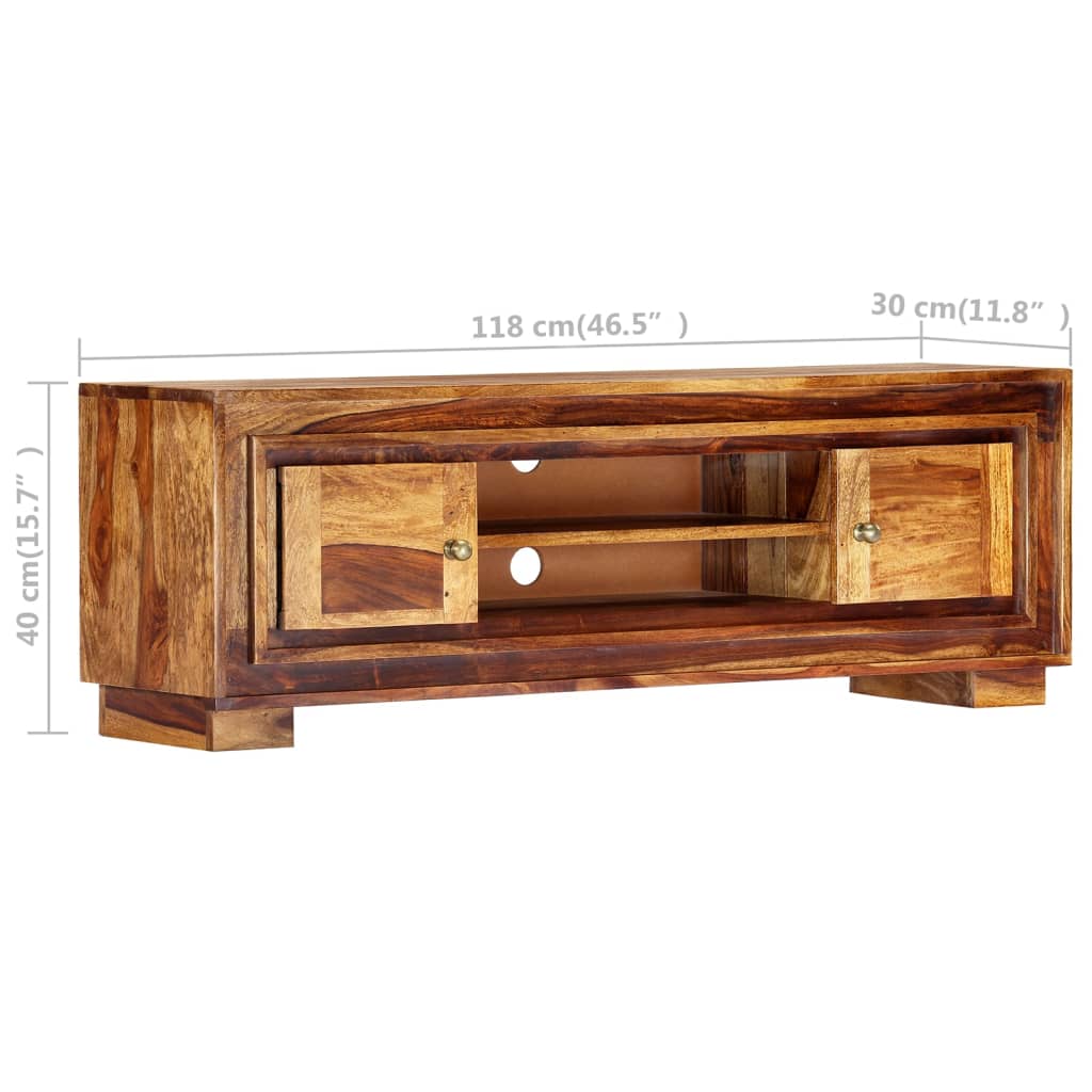 Mobile Porta TV 118x30x40 cm in Legno Massello di Acacia - homemem39