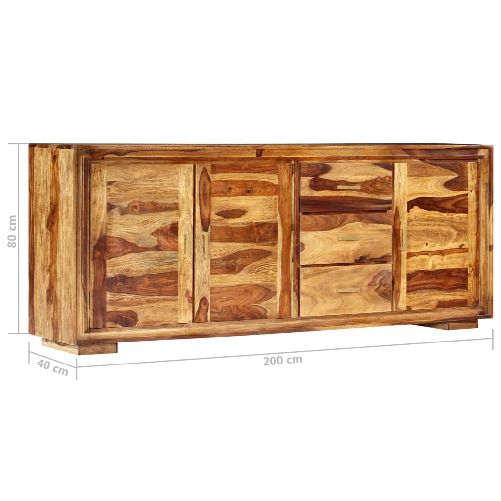 Credenza 200x40x80 cm in Legno Massello di Acacia - homemem39