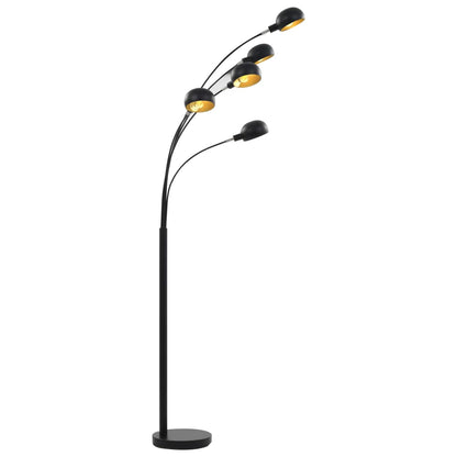 Lampada da Terra 200 cm 5 Bulbi E14 Nero e Oro - homemem39