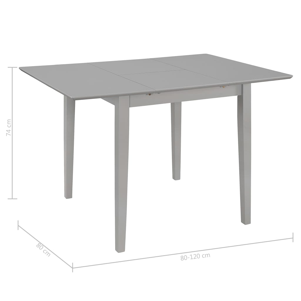 Tavolo da Pranzo Estensibile Grigio (80-120)x80x74 cm in MDF | homemem39