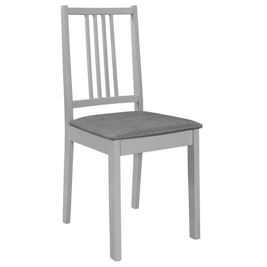 Sedie da Pranzo con Cuscini 2 pz Grigie in Legno Massello | homemem39