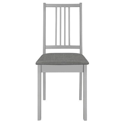Sedie da Pranzo con Cuscini 2 pz Grigie in Legno Massello | homemem39