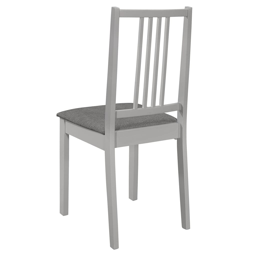 Sedie da Pranzo con Cuscini 2 pz Grigie in Legno Massello | homemem39