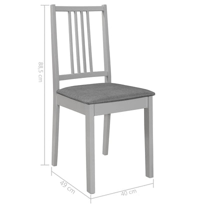 Sedie da Pranzo con Cuscini 2 pz Grigie in Legno Massello | homemem39