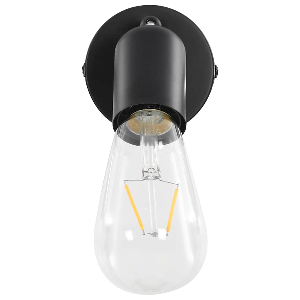 Faretti 2 pz con Lampadine a Incandescenza 2 W Nero E27 - homemem39