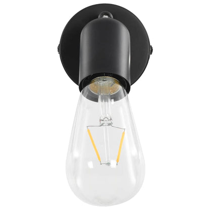 Faretti 2 pz con Lampadine a Incandescenza 2 W Nero E27 - homemem39
