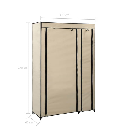 Armadio Pieghevole Crema 110x45x175 cm in Tessuto - homemem39