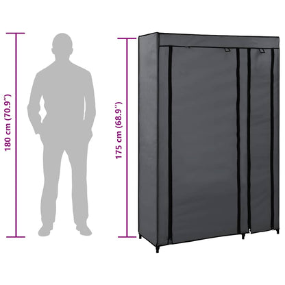 Armadi Pieghevoli 2 pz Grigi 110x45x175 cm in Tessuto