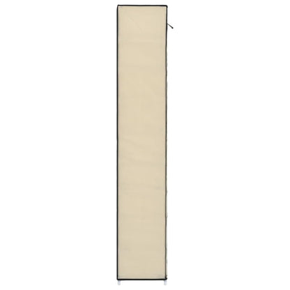 Scarpiera con Rivestimento in Tessuto Crema 57x29x162 cm - homemem39