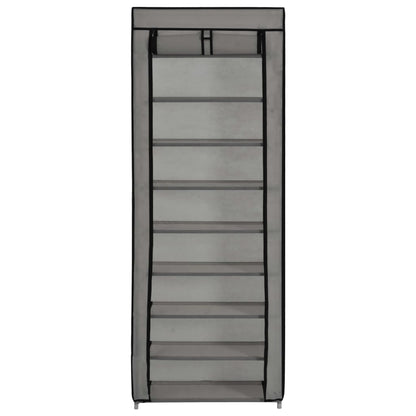 Scarpiera con Rivestimento in Tessuto Grigio 57x29x162 cm - homemem39