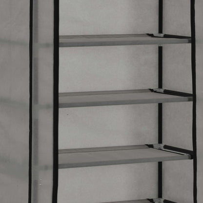 Scarpiera con Rivestimento in Tessuto Grigio 57x29x162 cm - homemem39