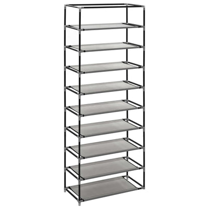 Scarpiera con Rivestimento in Tessuto Grigio 57x29x162 cm - homemem39