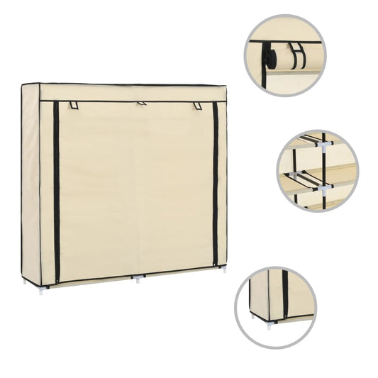 Scarpiera Coperta Crema 115x28x110 cm in Tessuto - homemem39