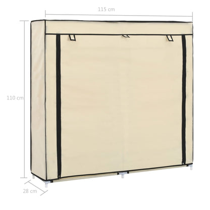Scarpiera Coperta Crema 115x28x110 cm in Tessuto - homemem39