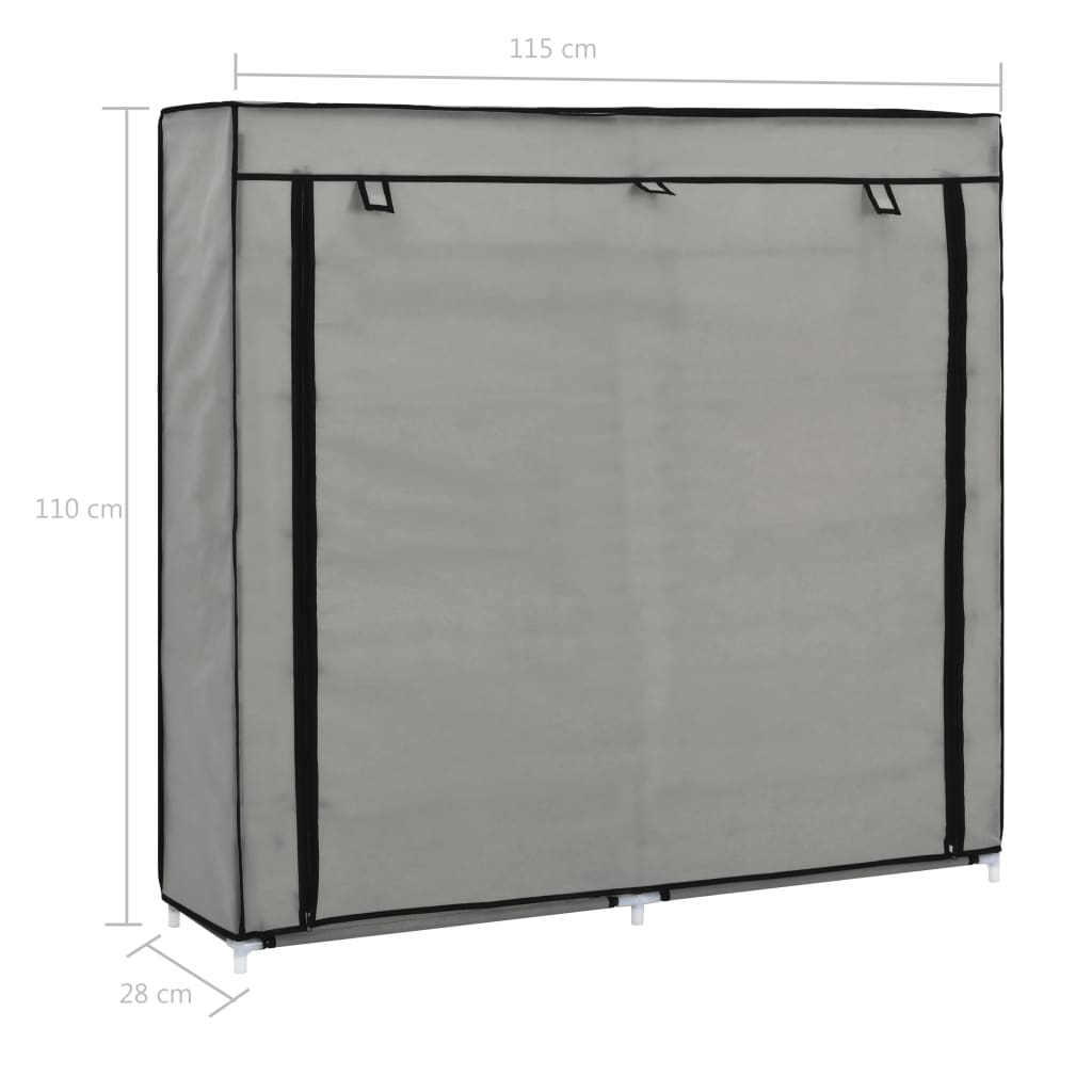 Scarpiera Coperta Grigia 115x28x110 cm in Tessuto - homemem39