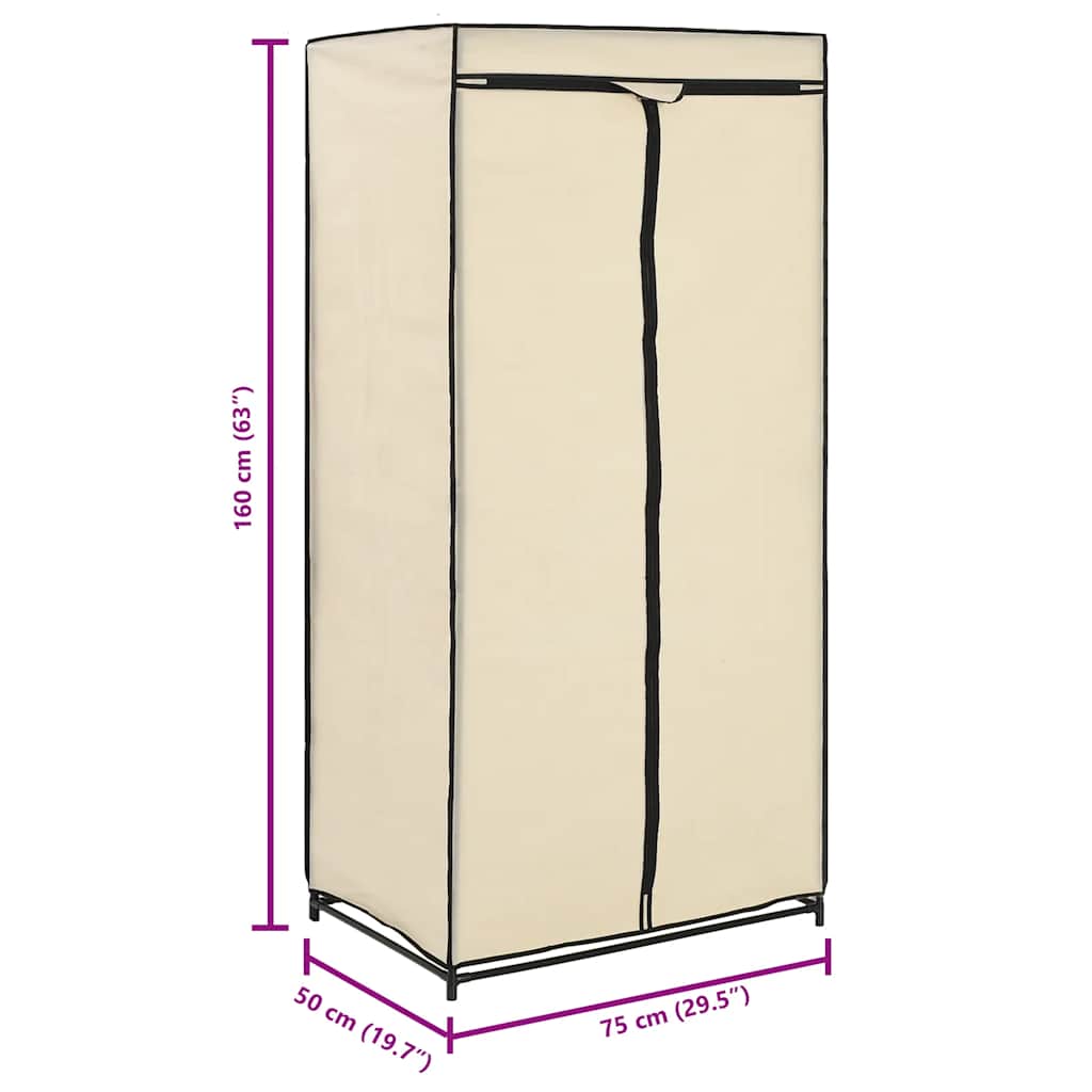 Armadio Crema 75x50x160 cm