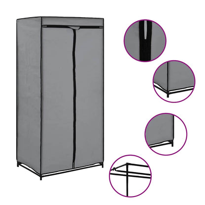 Armadio 2 pz Grigio 75x50x160 cm | homemem39
