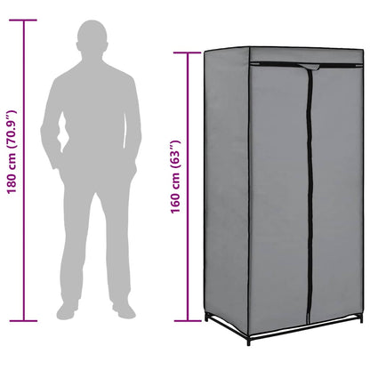 Armadio 2 pz Grigio 75x50x160 cm | homemem39
