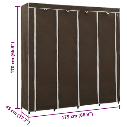 Guardaroba con 4 Scomparti Marrone 175x45x170 cm - homemem39