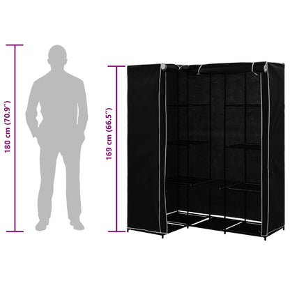 Armadio Angolare Nero 130x87x169 cm | homemem39