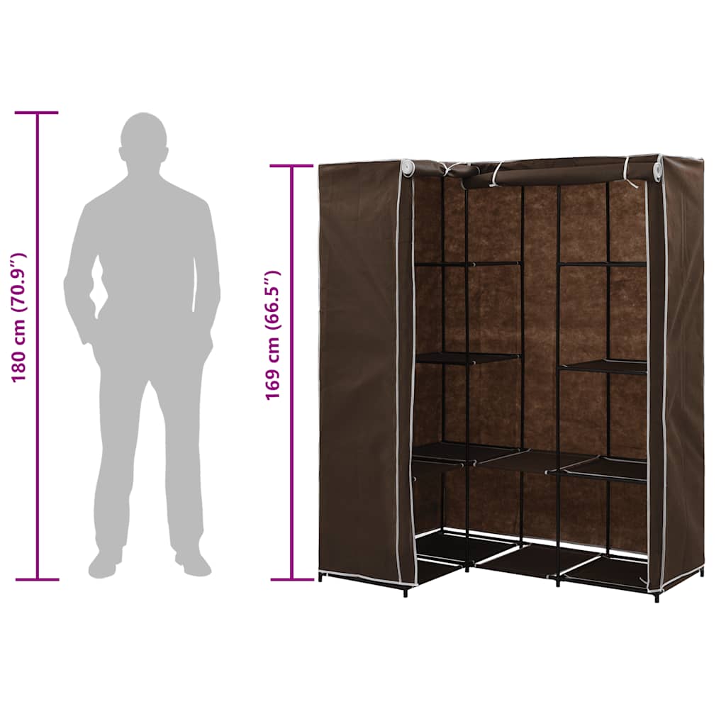 Armadio Angolare Marrone 130x87x169 cm | homemem39