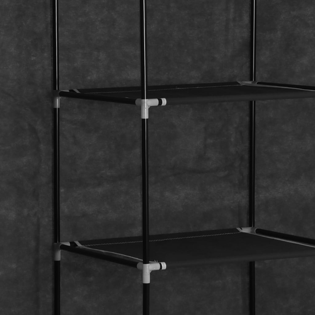 Armadio con Scomparti e Aste Nero 150x45x175 cm in Tessuto - homemem39