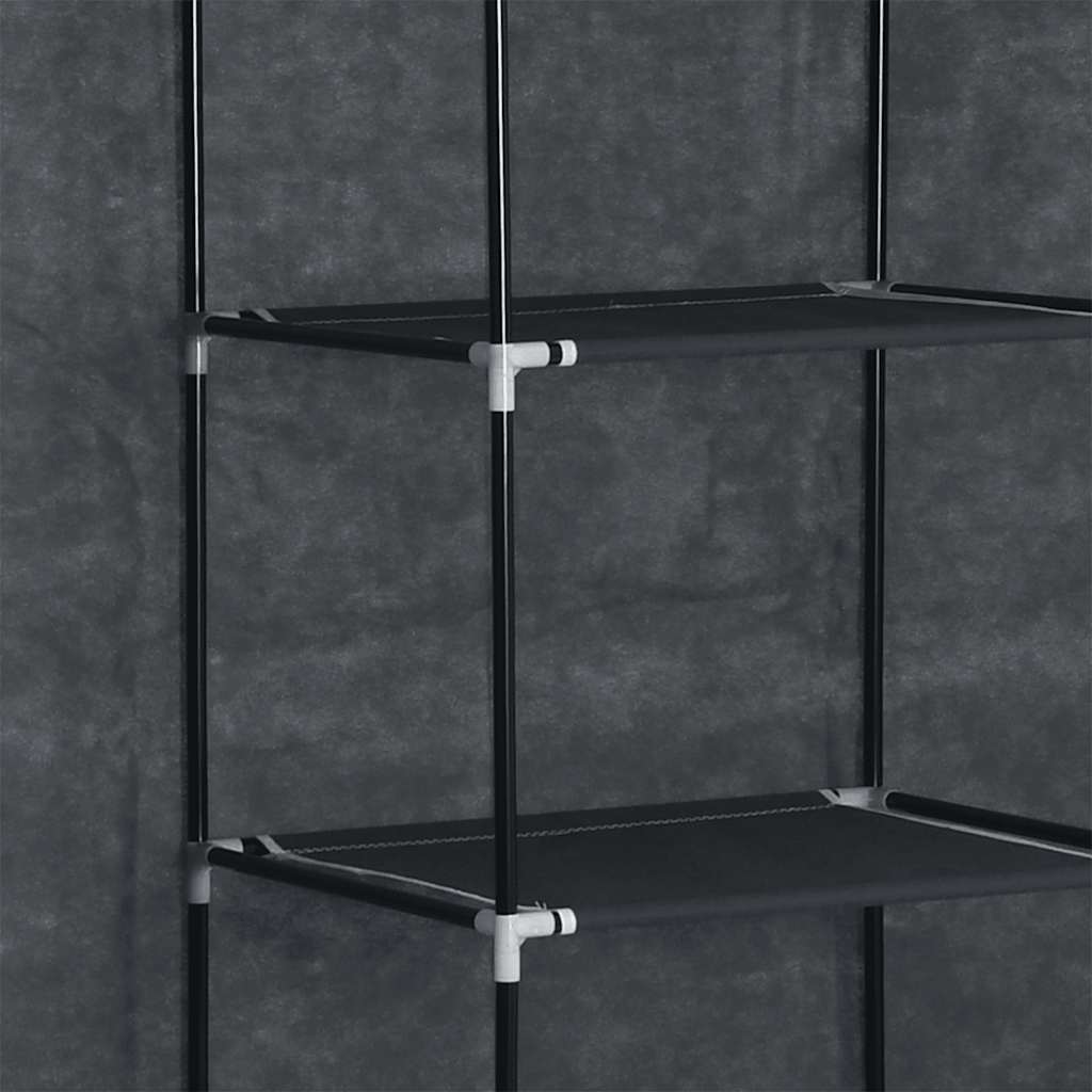 Armadio con Scomparti e Aste Nero 150x45x175 cm in Tessuto | homemem39