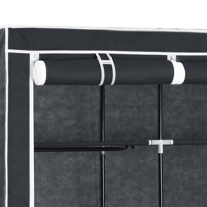 Armadio con Scomparti e Aste Nero 150x45x175 cm in Tessuto | homemem39