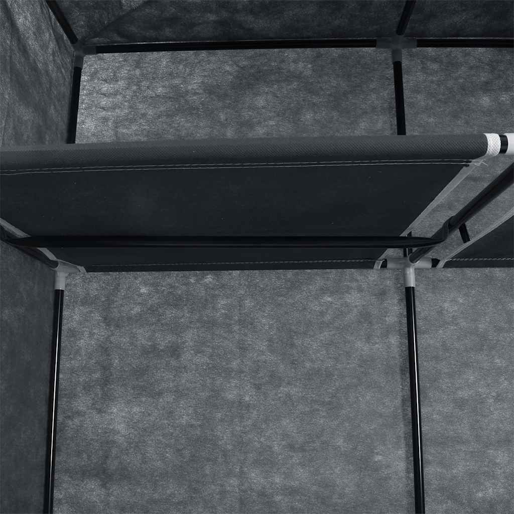 Armadio con Scomparti e Aste Nero 150x45x175 cm in Tessuto | homemem39