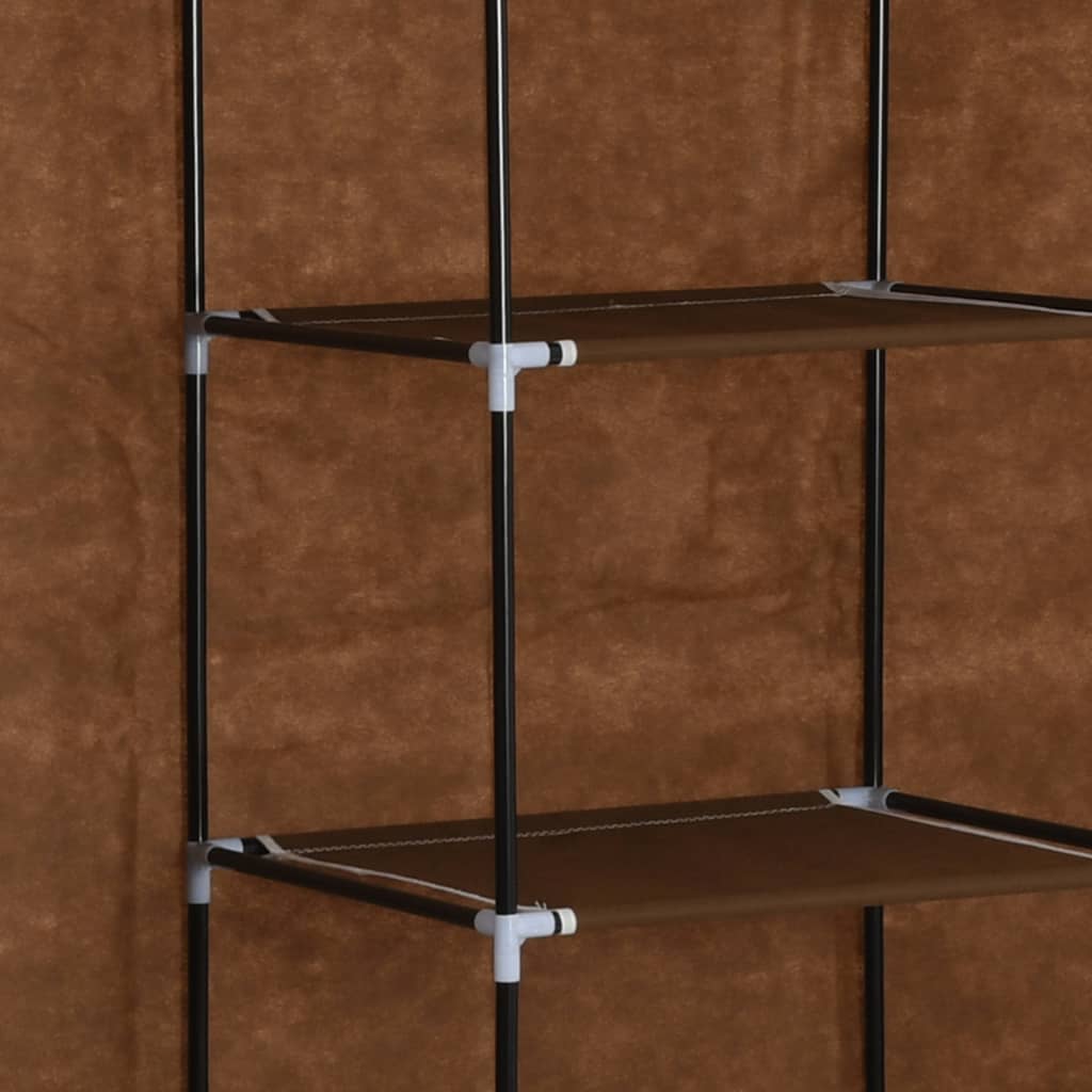 Armadio con Scomparti e Aste Marrone 150x45x175 cm in Tessuto - homemem39