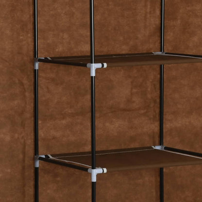 Armadio con Scomparti e Aste Marrone 150x45x175 cm in Tessuto - homemem39