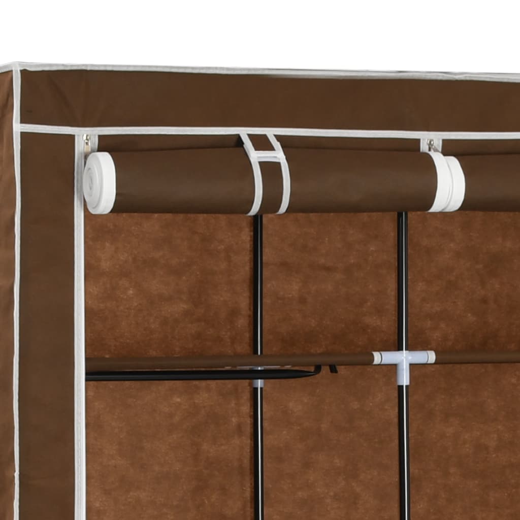Armadio con Scomparti e Aste Marrone 150x45x175 cm in Tessuto - homemem39