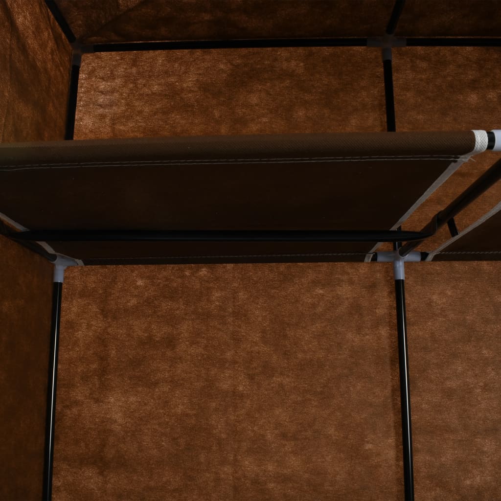 Armadio con Scomparti e Aste Marrone 150x45x175 cm in Tessuto - homemem39