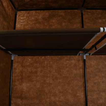 Armadio con Scomparti e Aste Marrone 150x45x175 cm in Tessuto - homemem39