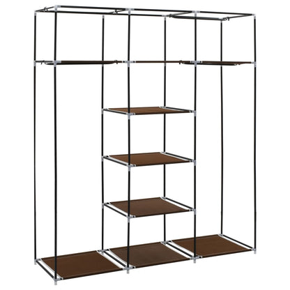Armadio con Scomparti e Aste Marrone 150x45x175 cm in Tessuto - homemem39