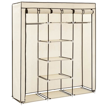 Armadio con Scomparti e Aste Crema 150x45x175 cm in Tessuto | homemem39