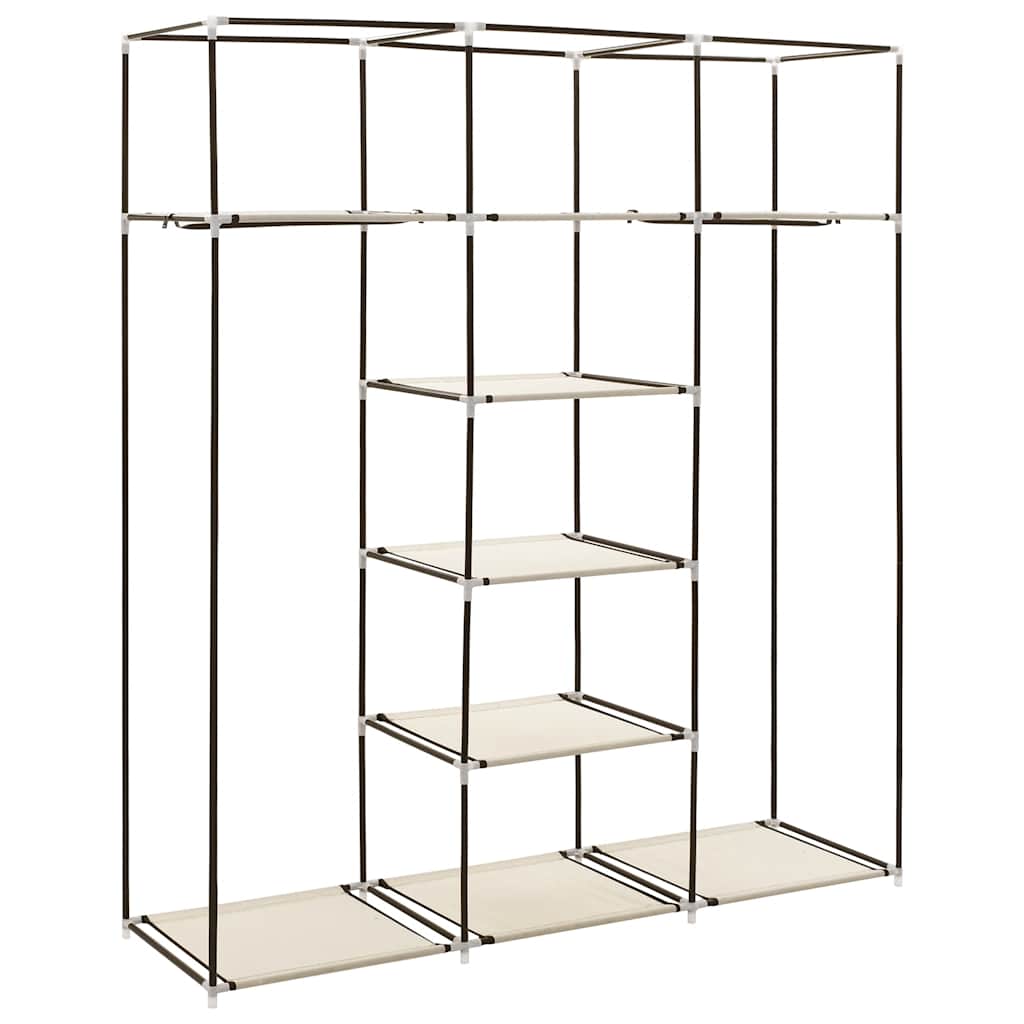 Armadio con Scomparti e Aste Crema 150x45x175 cm in Tessuto | homemem39