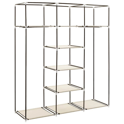 Armadio con Scomparti e Aste Crema 150x45x175 cm in Tessuto | homemem39