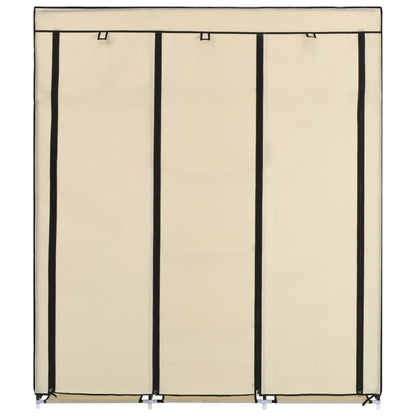 Armadio con Scomparti e Aste Crema 150x45x175 cm in Tessuto - homemem39