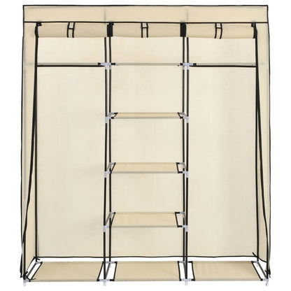 Armadio con Scomparti e Aste Crema 150x45x175 cm in Tessuto - homemem39