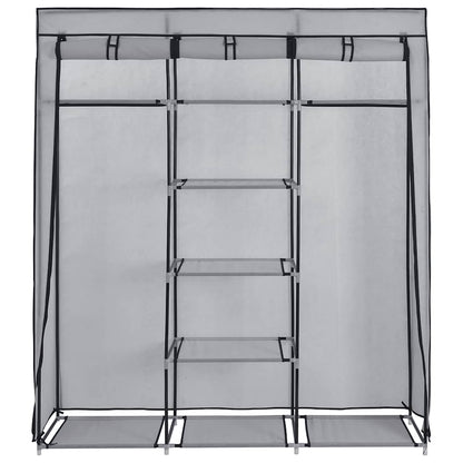 Armadio con Scomparti e Aste Grigio 150x45x175 cm in Tessuto | homemem39