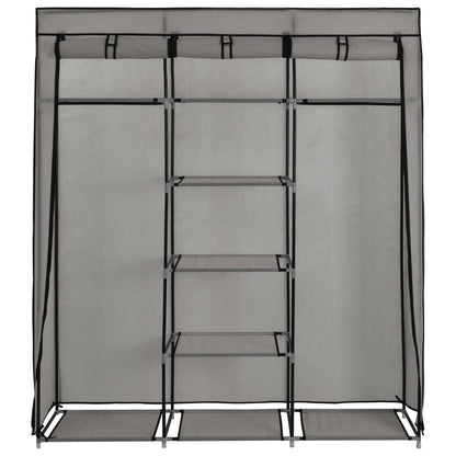 Armadio con Scomparti e Aste Grigio 150x45x175 cm in Tessuto - homemem39