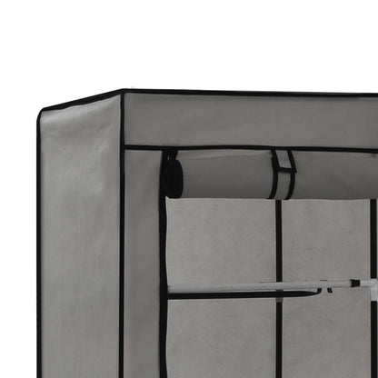 Armadio con Scomparti e Aste Grigio 150x45x175 cm in Tessuto - homemem39